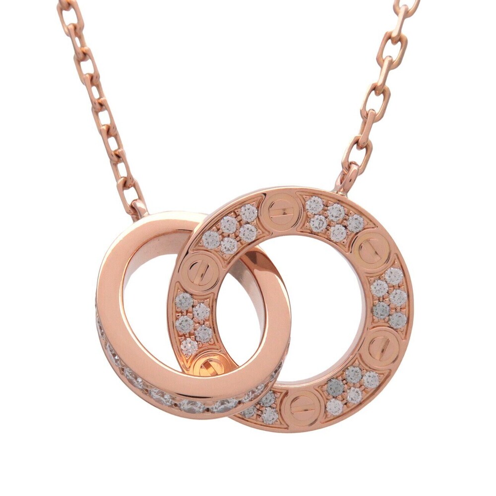 Cartier Love Interlocking Pave 18K Rose Gold and Diamonds
